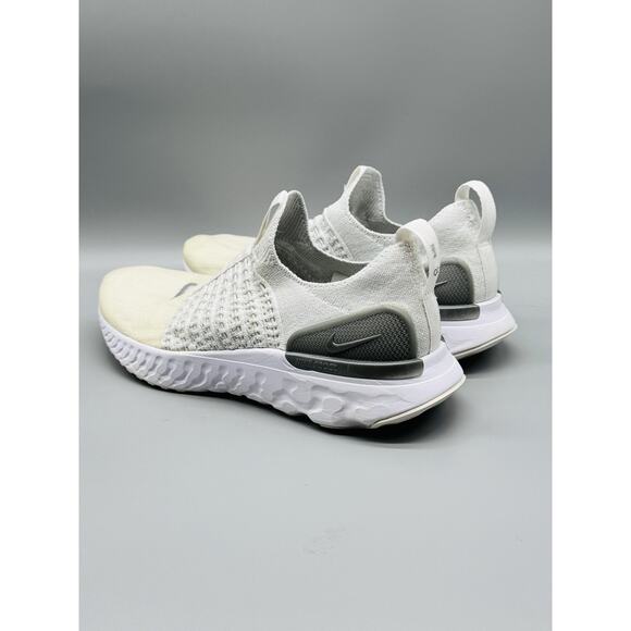 Nike Shoes Womens 9 White React Phantom Run Flyknit 2 Slip On Running Sneakers - Picture 6 of 13
